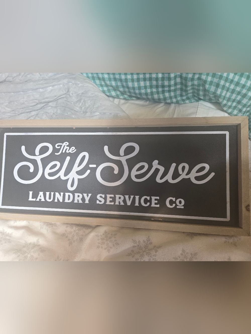 The Self-Serve Laundry Service Co. Framed Sign - Black & White